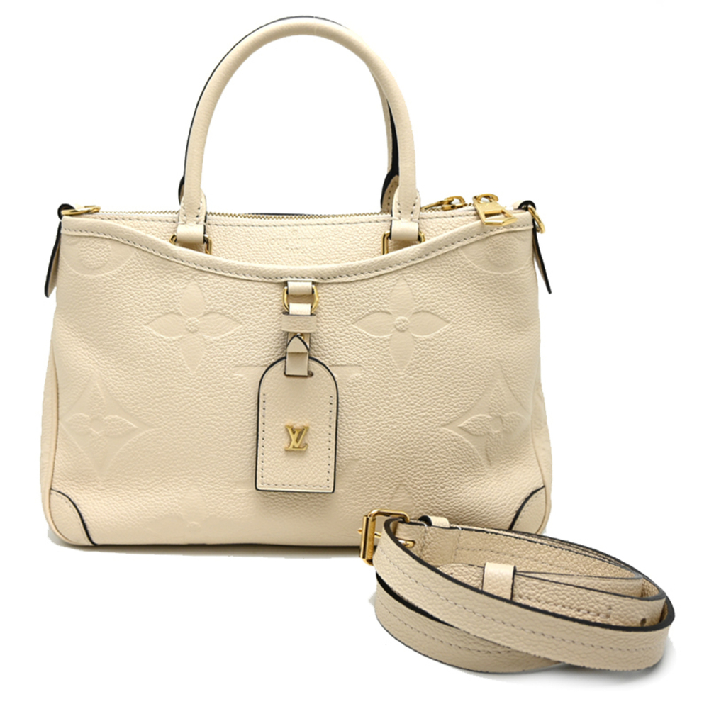 Louis Vuitton Trianon PM Women's Handbag M46503 Monogram Empreinte Crème (Cream)